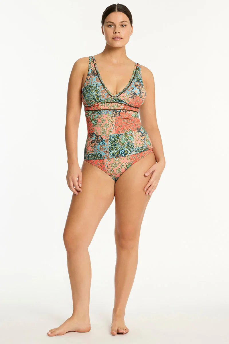 SEA LEVEL - Java Spliced Longline Tri Tankini - Image 4