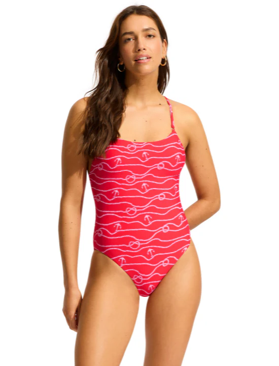 SEAFOLLY- WOMEN'S ONE PIECE SET SAIL SCOOP NECK SWIMSUIT - Image 2