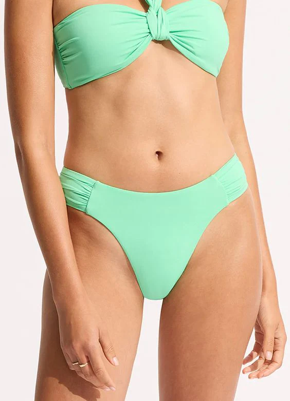 SEAFOLLY- WOMEN'S HIGH LEG ROUCHED SWIM BOTTOM - Image 6