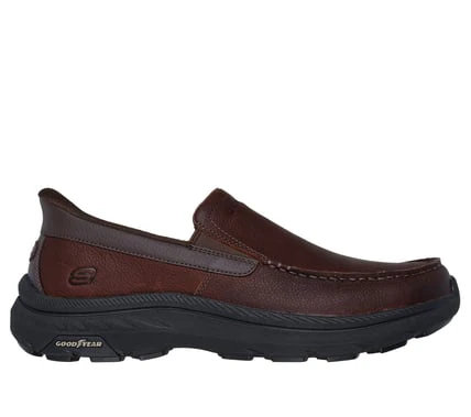 SKECHERS- MEN'S POLLARD DUAL GORE LEATHER MOC TOE SLIP-IN SHOE - Image 2