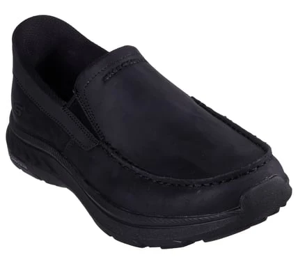 SKECHERS- MEN'S POLLARD DUAL GORE LEATHER MOC TOE SLIP-IN SHOE - Image 3