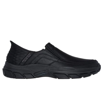 SKECHERS- MEN'S RESPECTED-ELGIN MOC TOE LEATHER SLIP-IN SHOE