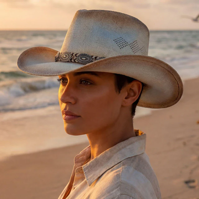 SUN 'N' SAND - HH3529 PAPER STRAW WESTERN HAT - Image 3