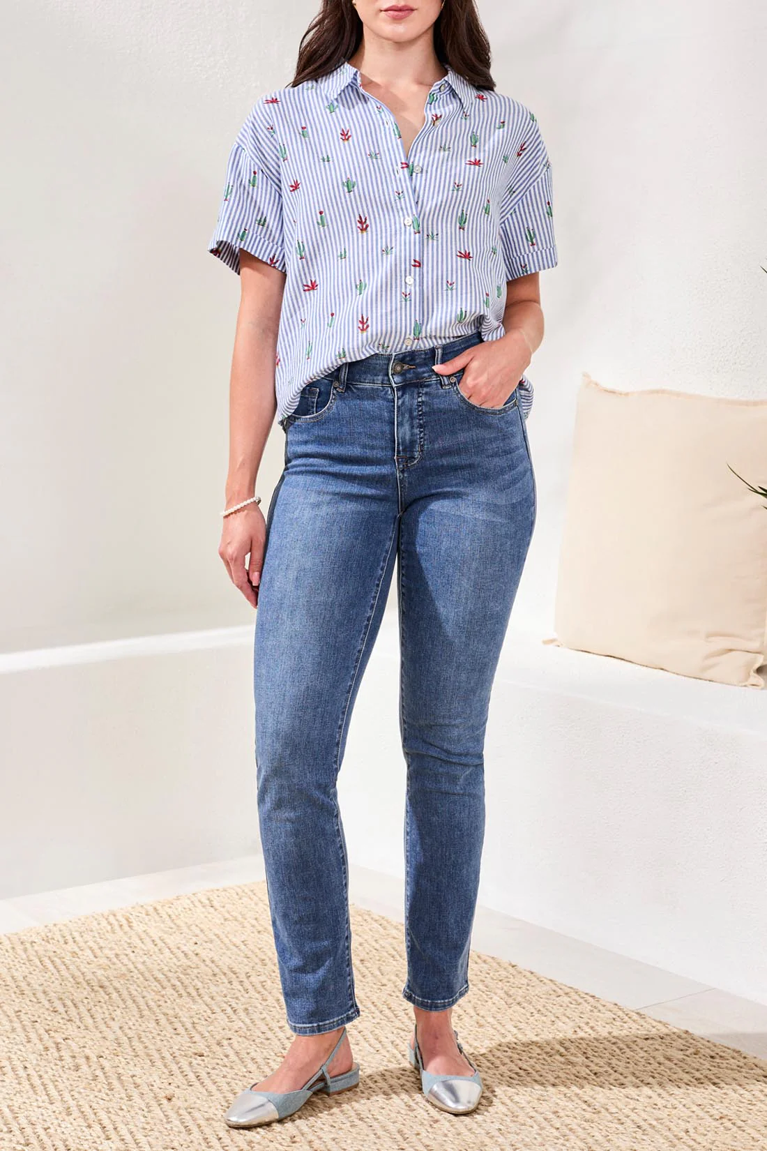 Tribal - Sophia Mid Rise, Straight Leg Jeans #7572O - Image 4