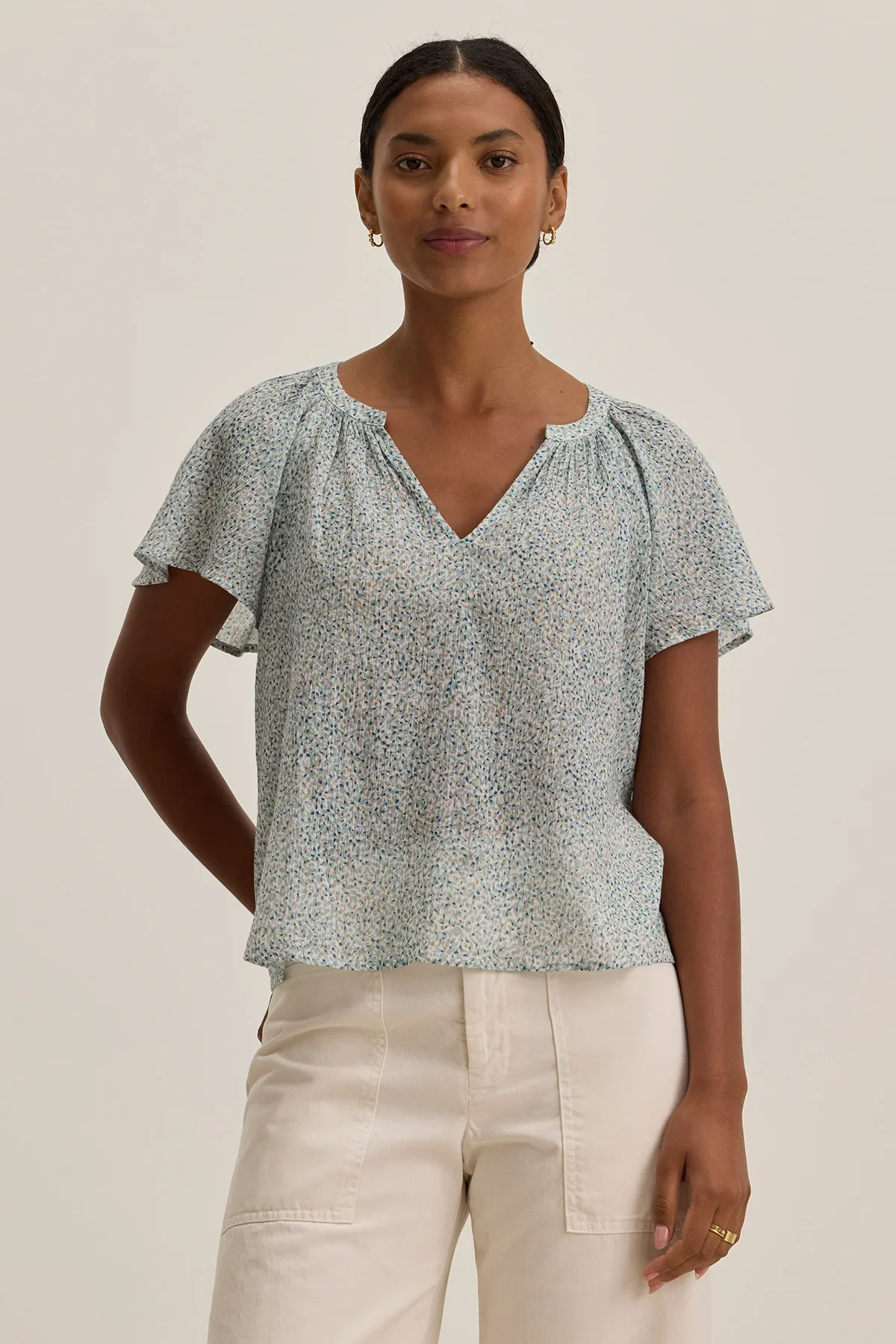 VELVET- WOMEN'S PARK PRINTED CRINKLE COTTON GAUZE TOP - Image 2